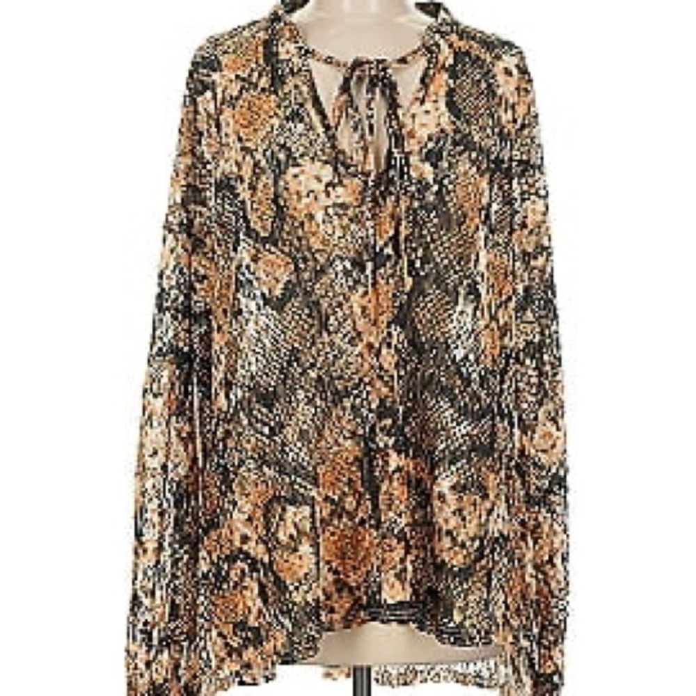 Free People Out For the Night Snakeskin Top size large